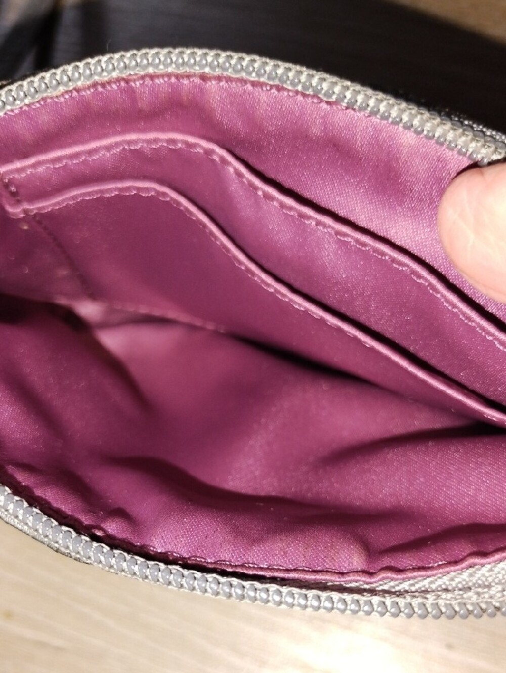 Coach Gray Taupe Signature Wristlet with Leather Strap - Picture 6 of 6